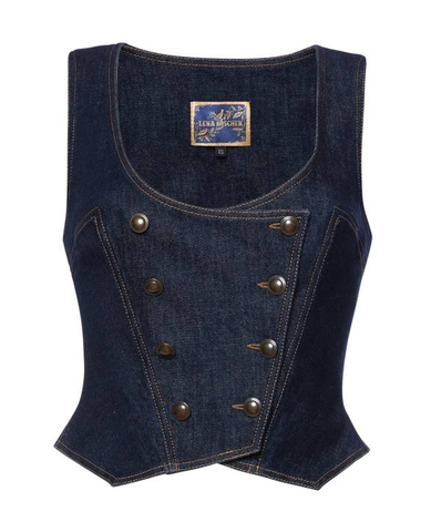 Lena Hoschek-Women's Coyote Waistcoat Denim Sz-L