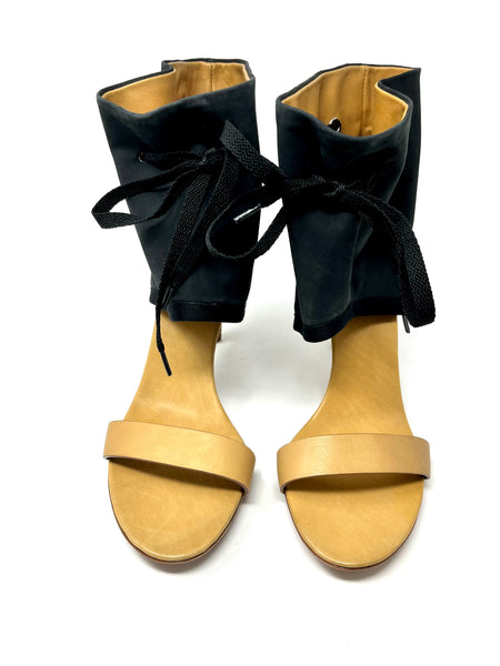 SEE BY CHLOE-Ruched Ankle-Cuff Sandal-Size: 41