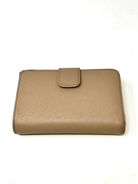 PRADA-Saffiano Leather Zip-Up Wallet