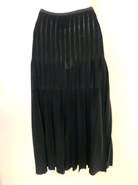 Chanel Black Pleated Skirt Size 44