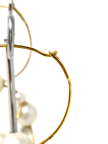 Jil Sander: pearl-embellished hooped earrings