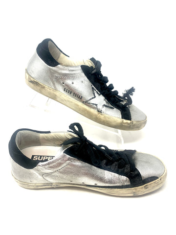Golden Goose Sliver Sneakers: Size 38