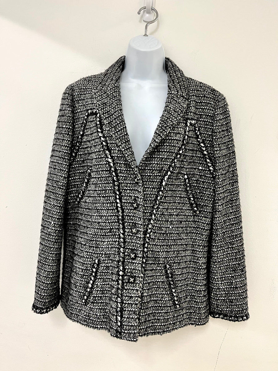 CHANEL: Black And Grey Jacket With Sequin Detail – Closet NV Shop