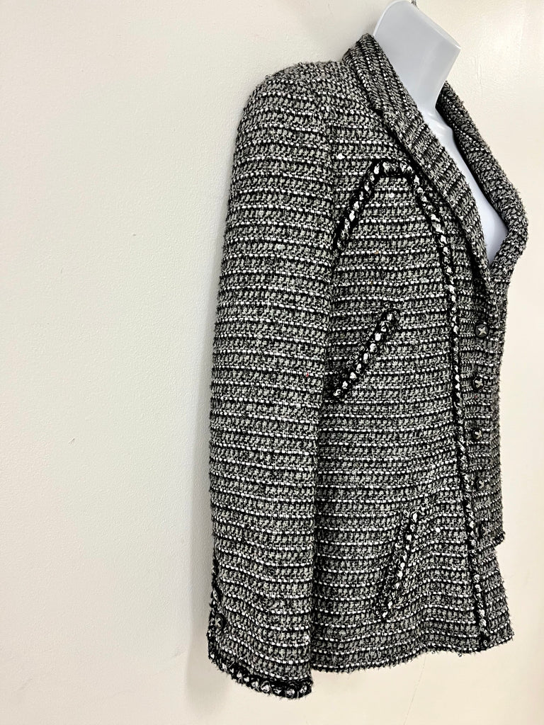 CHANEL: Black And Grey Jacket With Sequin Detail – Closet NV Shop