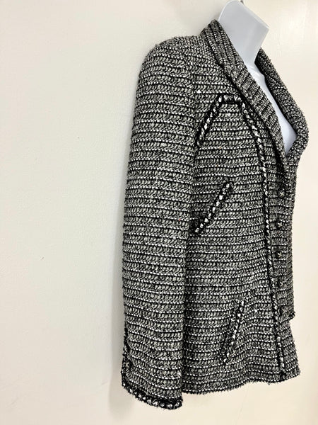 CHANEL: Black And Grey Jacket With Sequin Detail